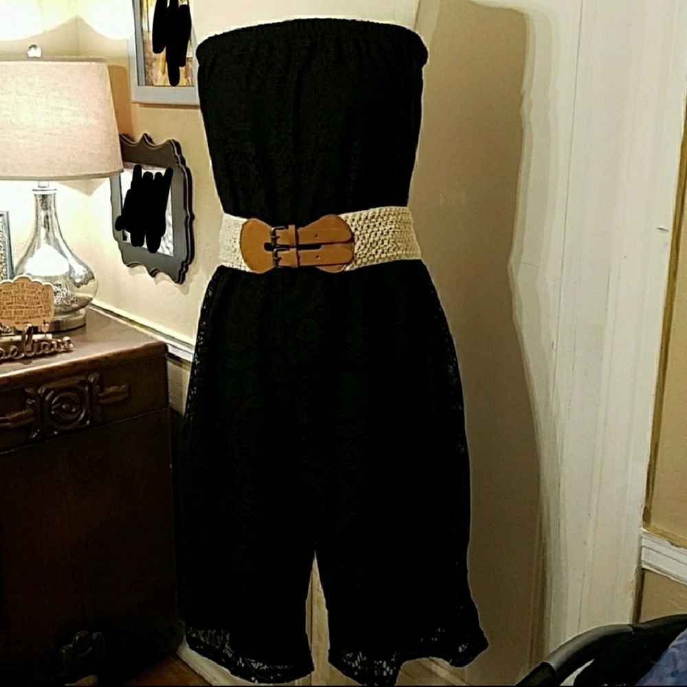 Black lace romper